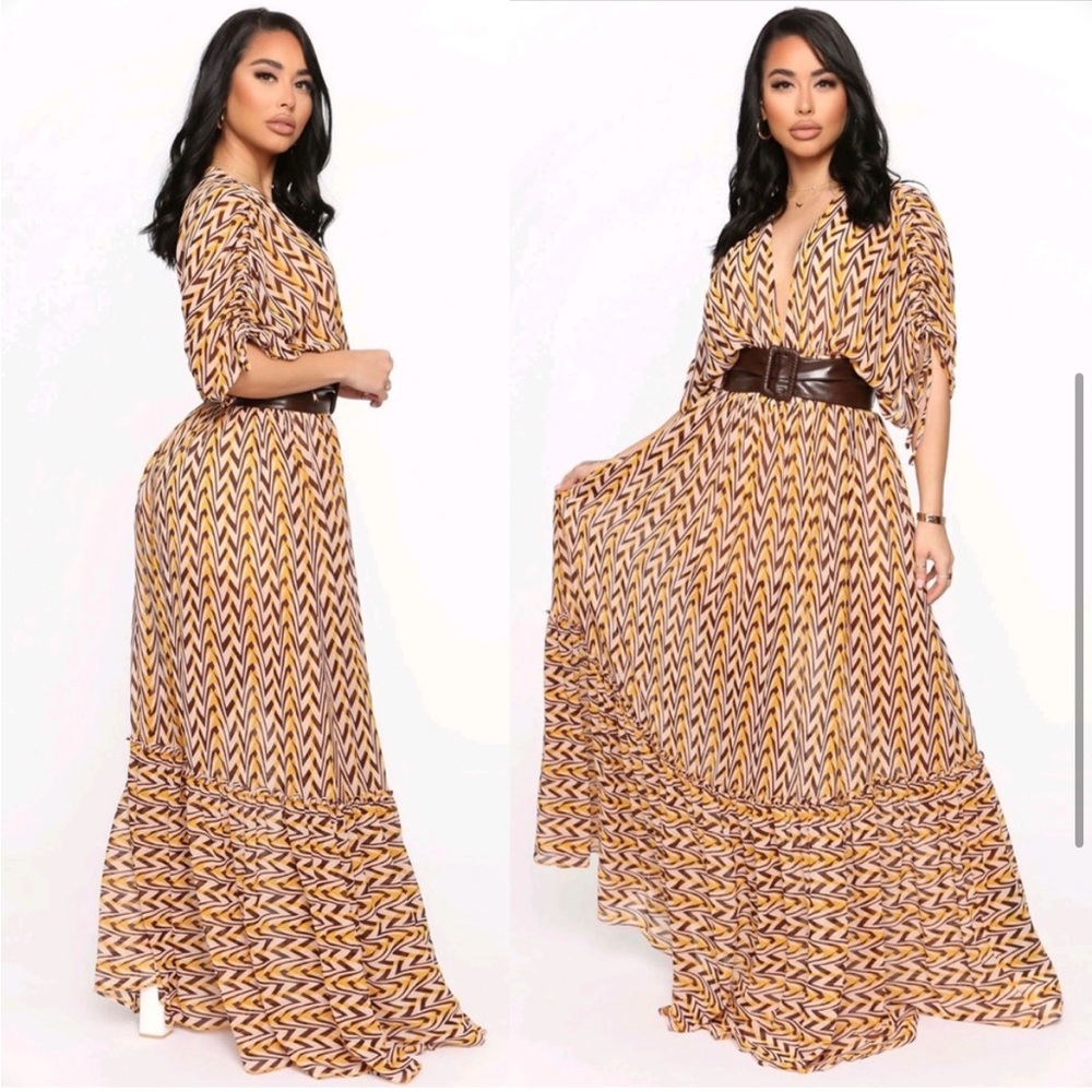 Fashion Nova Breaking Free Plunge Maxi Sundress Sz M - Picture 4 of 12